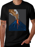 Volcano Graphic T-Shirt - Black Crew Neck Tee