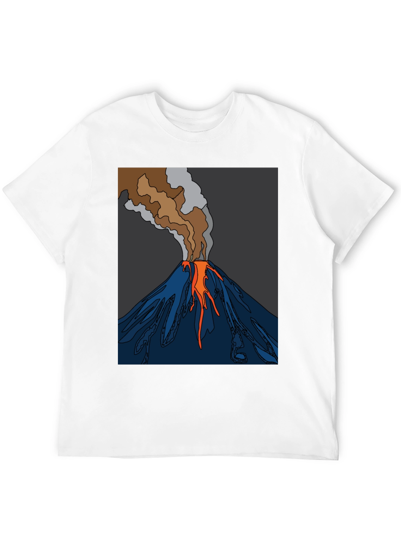 Volcano Graphic T-Shirt - Black Crew Neck Tee