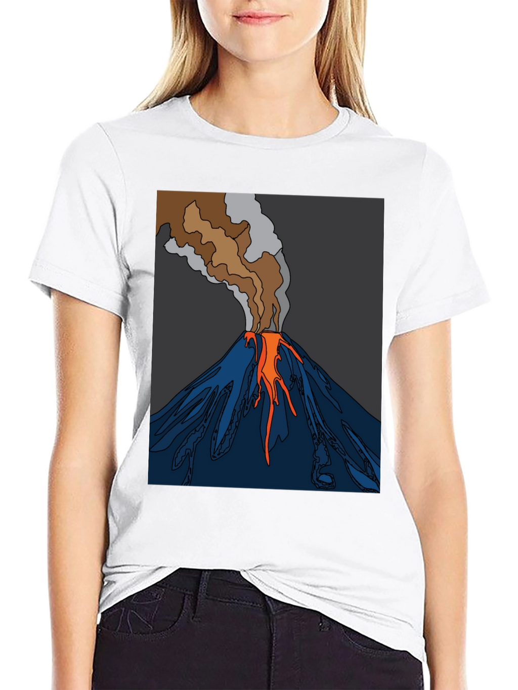 Volcano Graphic T-Shirt - Black Crew Neck Tee