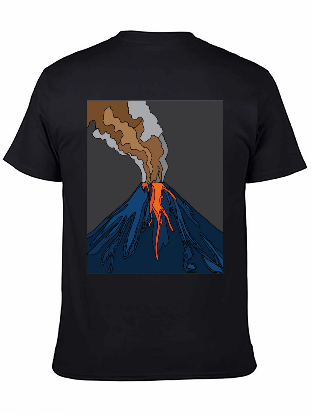 Volcano Graphic T-Shirt - Black Crew Neck Tee