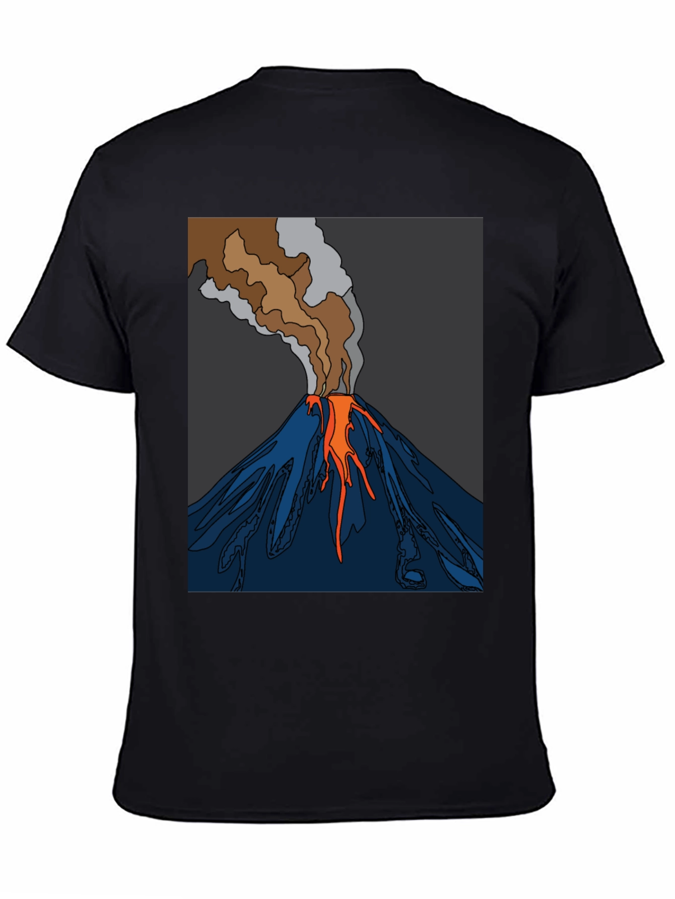 Volcano Graphic T-Shirt - Black Crew Neck Tee