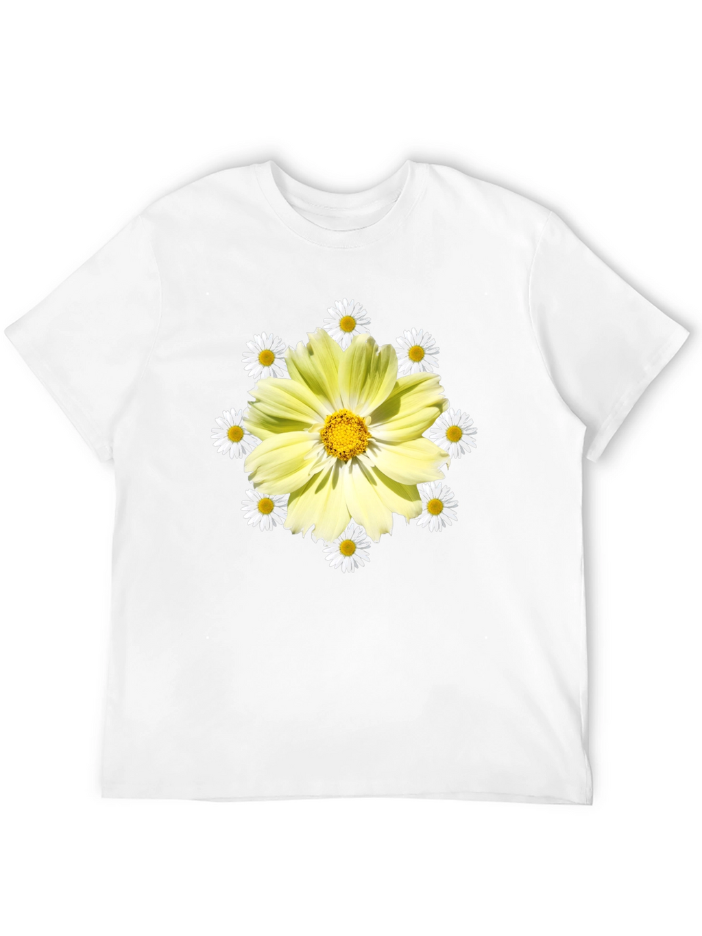 Floral Graphic Tee - Sunny Yellow Daisy Design