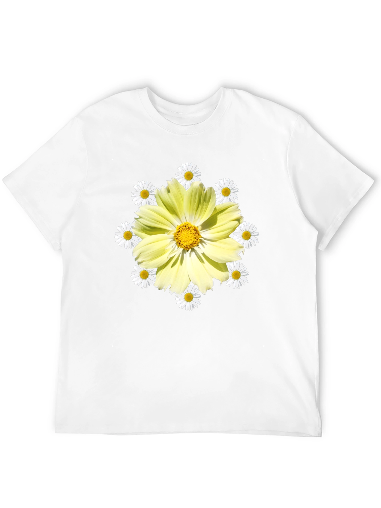 Floral Graphic Tee - Sunny Yellow Daisy Design
