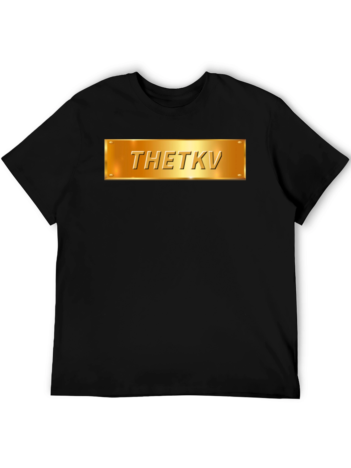 Thetkv Black Graphic Tee - Gold Plate Design