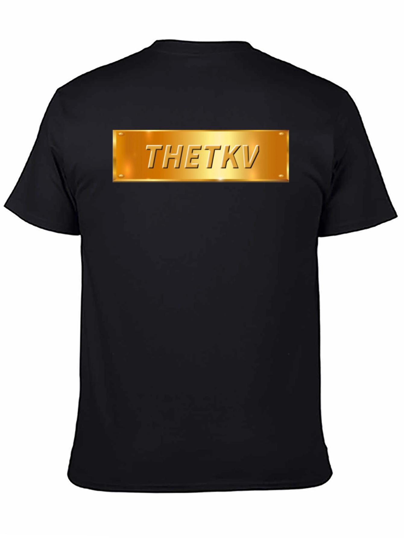 Thetkv Black Graphic Tee - Gold Plate Design