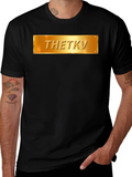 Thetkv Black Graphic Tee - Gold Plate Design