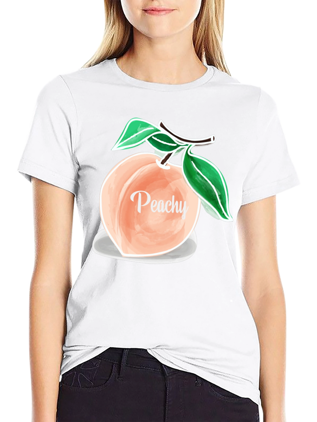 Peachy Graphic T-Shirt - Trendy Fruit Design