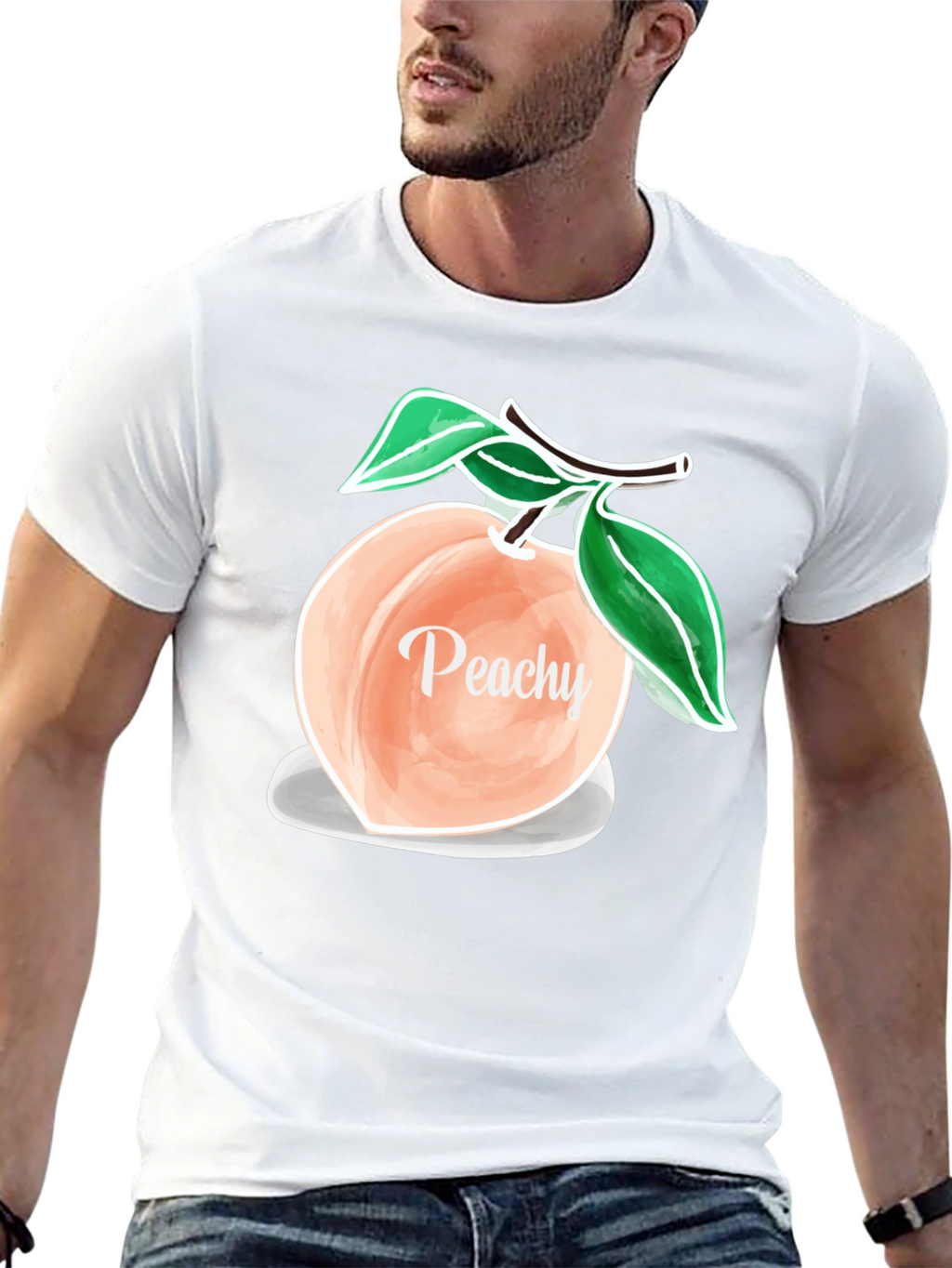 Peachy Graphic T-Shirt - Trendy Fruit Design