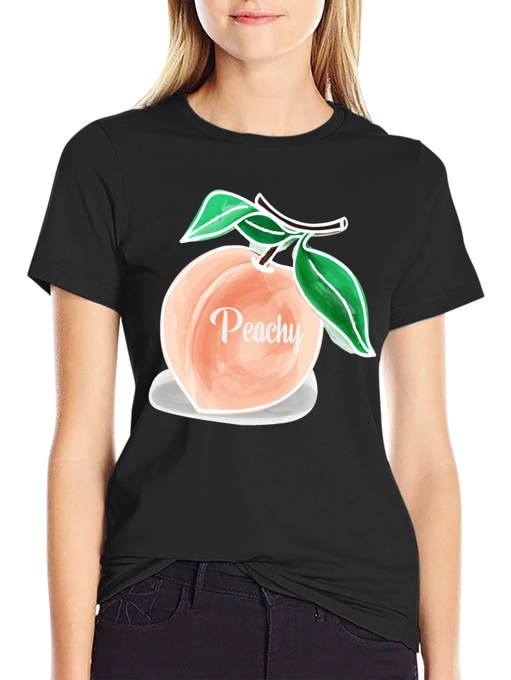 Peachy Graphic T-Shirt - Trendy Fruit Design