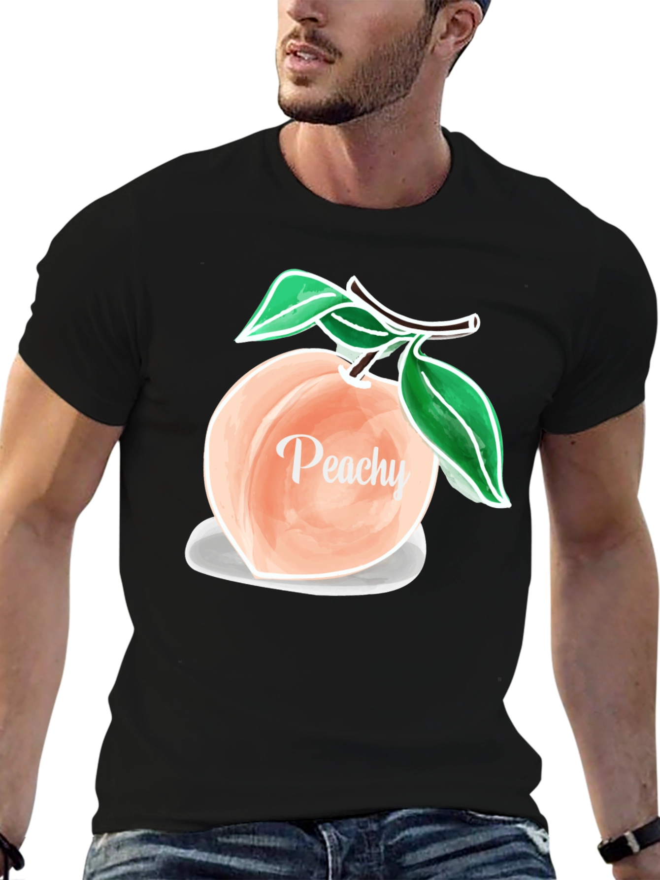 Peachy Graphic T-Shirt - Trendy Fruit Design