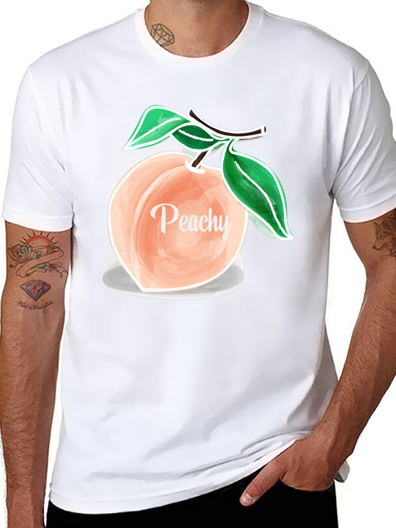 Peachy Graphic T-Shirt - Trendy Fruit Design