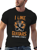 I Like Guitars and Maybe 3 People Graphic Tee