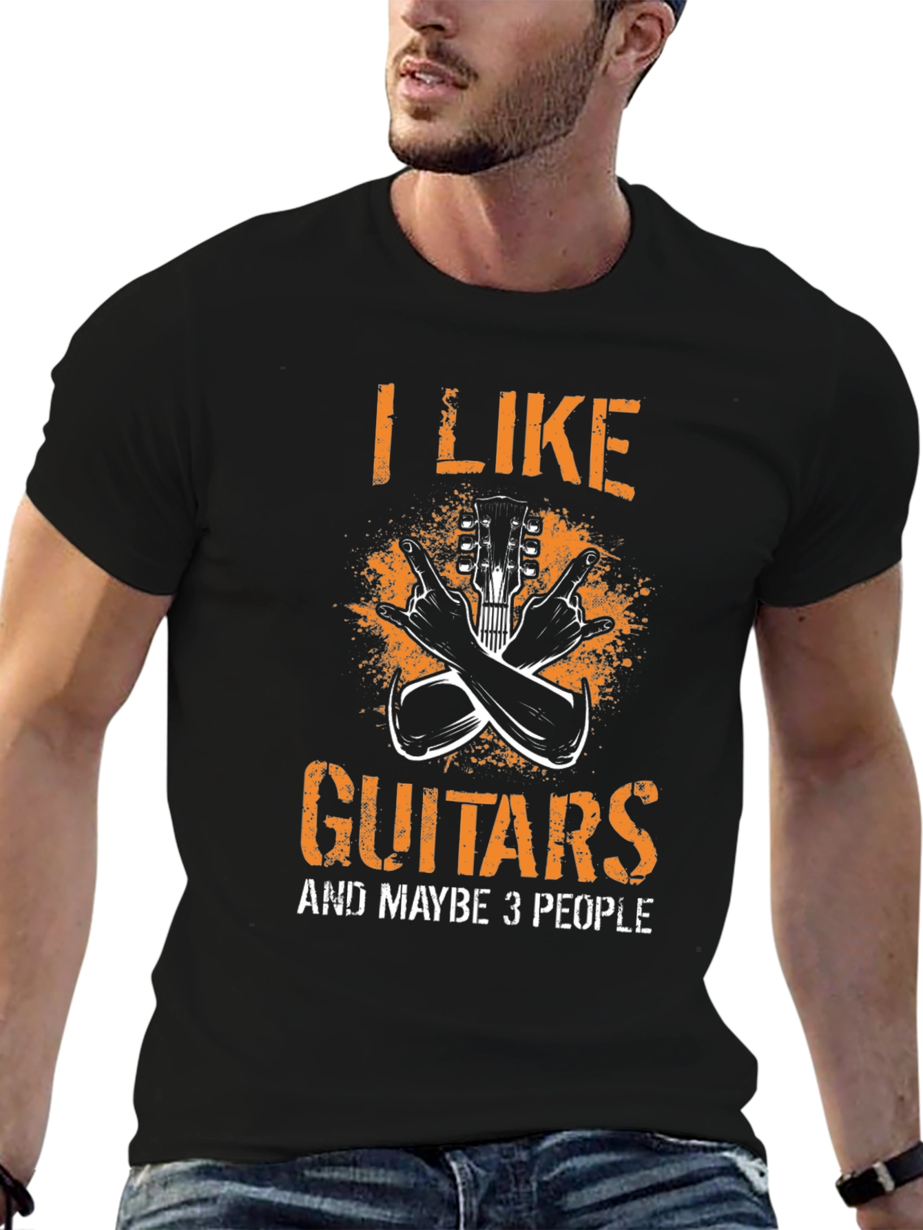 I Like Guitars and Maybe 3 People Graphic Tee