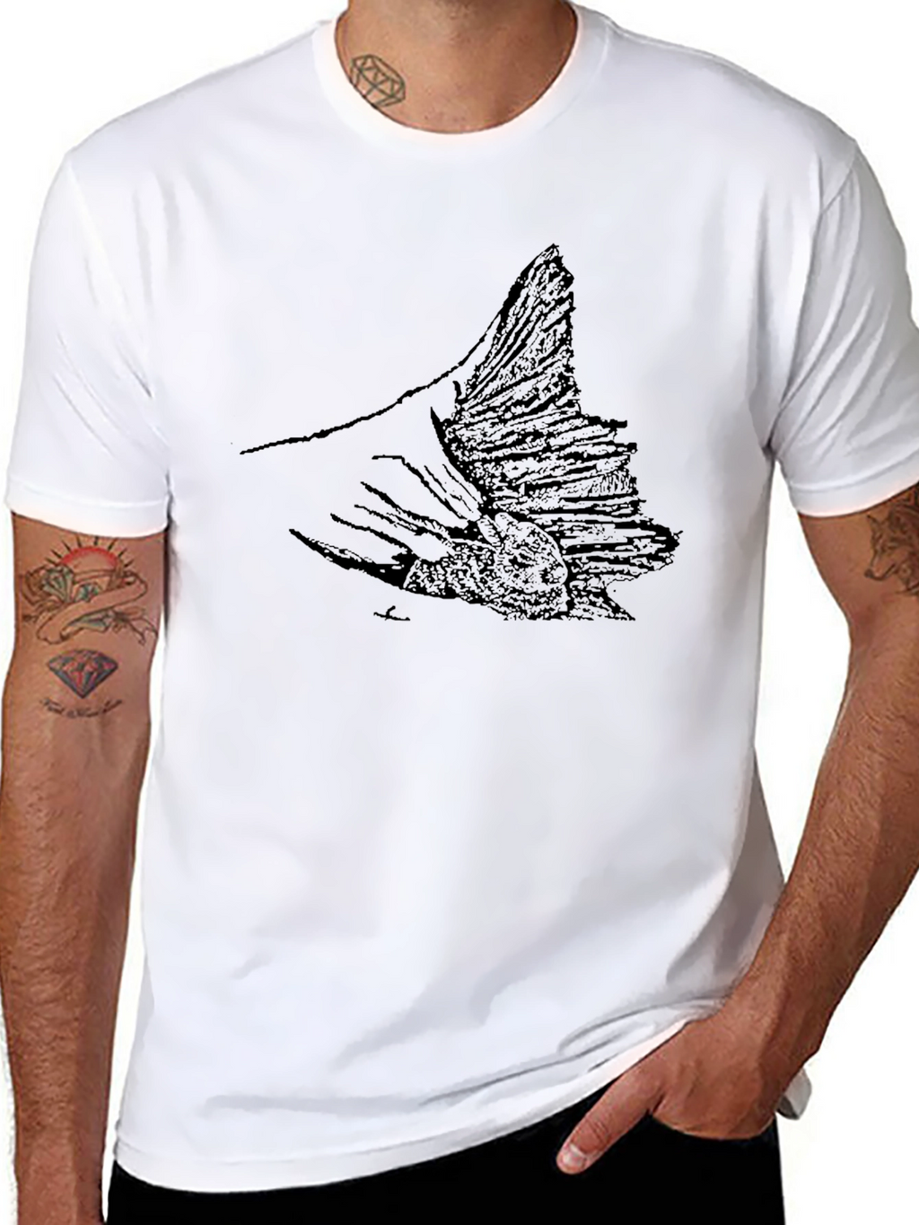 Black Fish Tail Graphic Tee