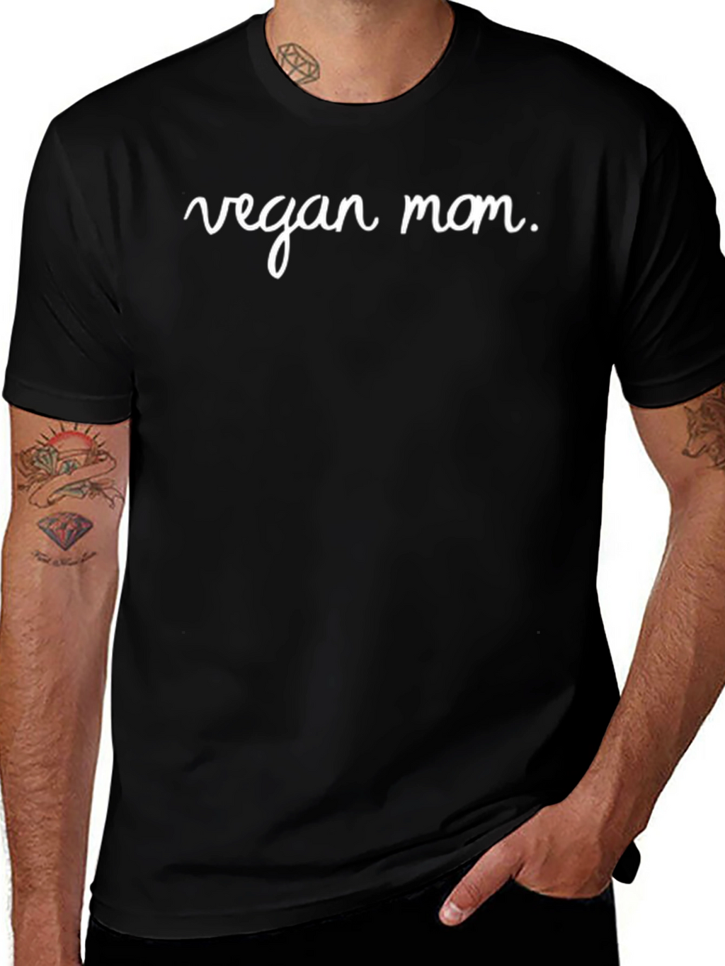 Vegan Mom Graphic Tee - Black T-Shirt