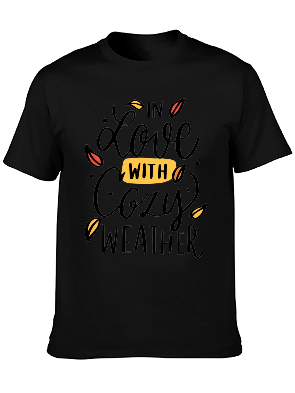 Cozy Weather Graphic Tee - Soft Black T-Shirt