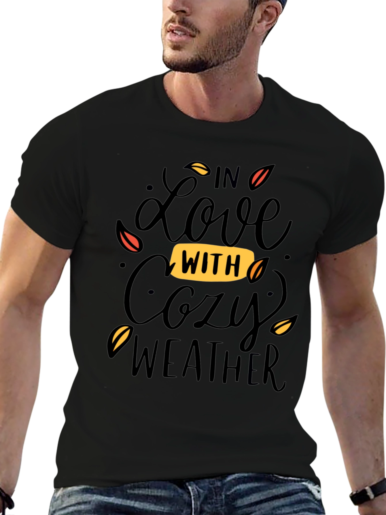 Cozy Weather Graphic Tee - Soft Black T-Shirt