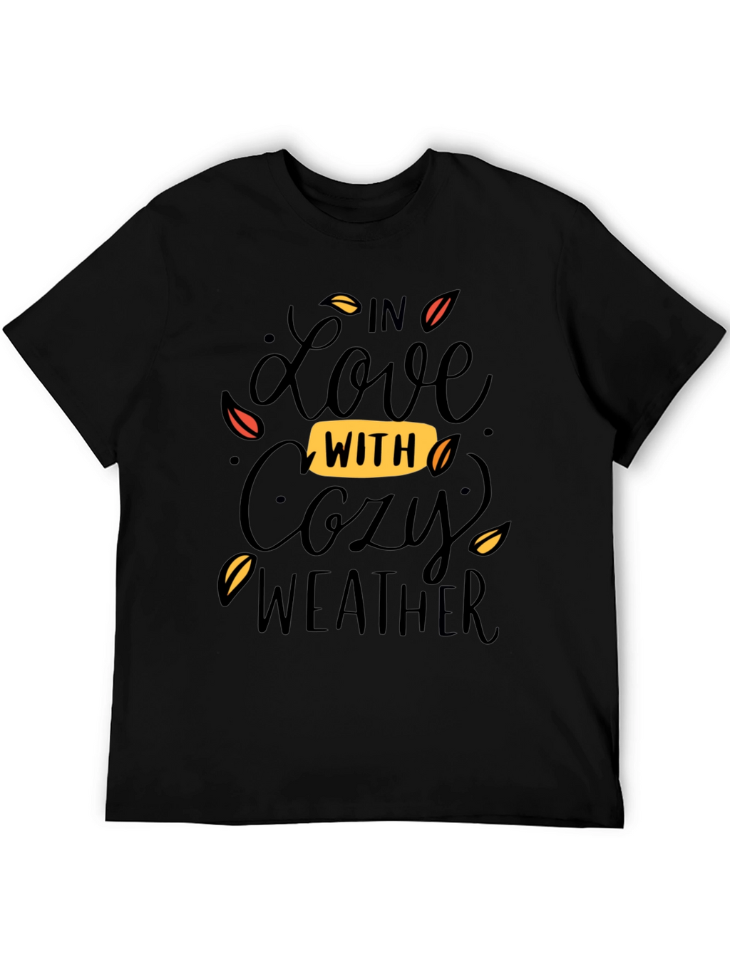 Cozy Weather Graphic Tee - Soft Black T-Shirt