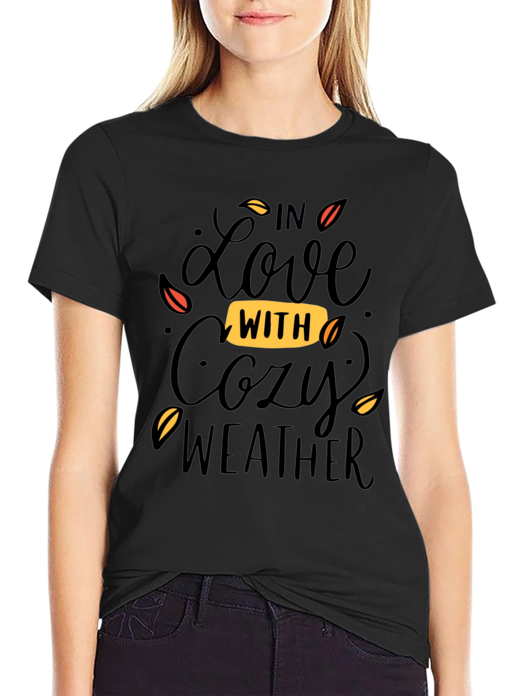 Cozy Weather Graphic Tee - Soft Black T-Shirt