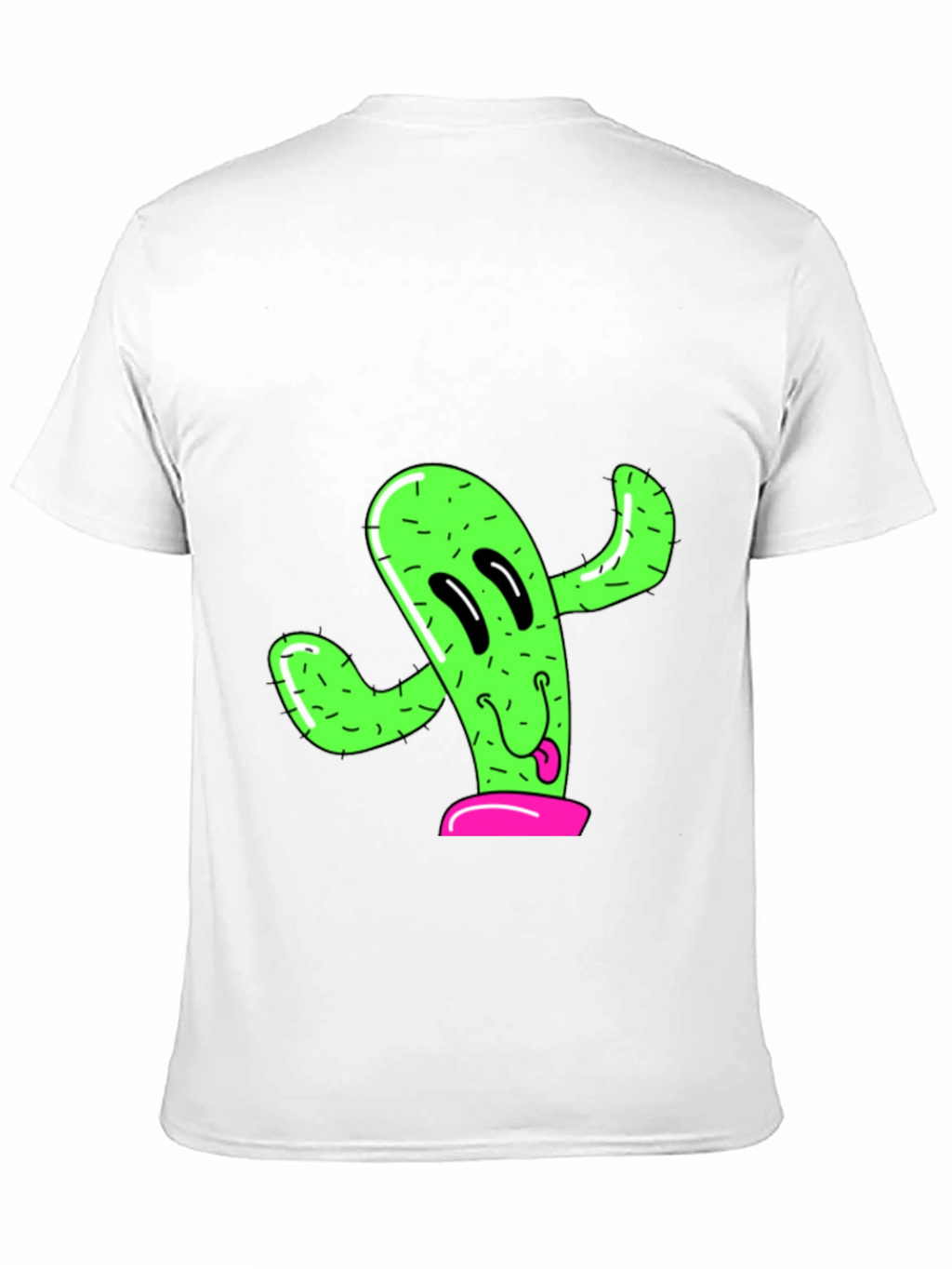 Fun Cactus Graphic Tee - Black Cotton T-Shirt