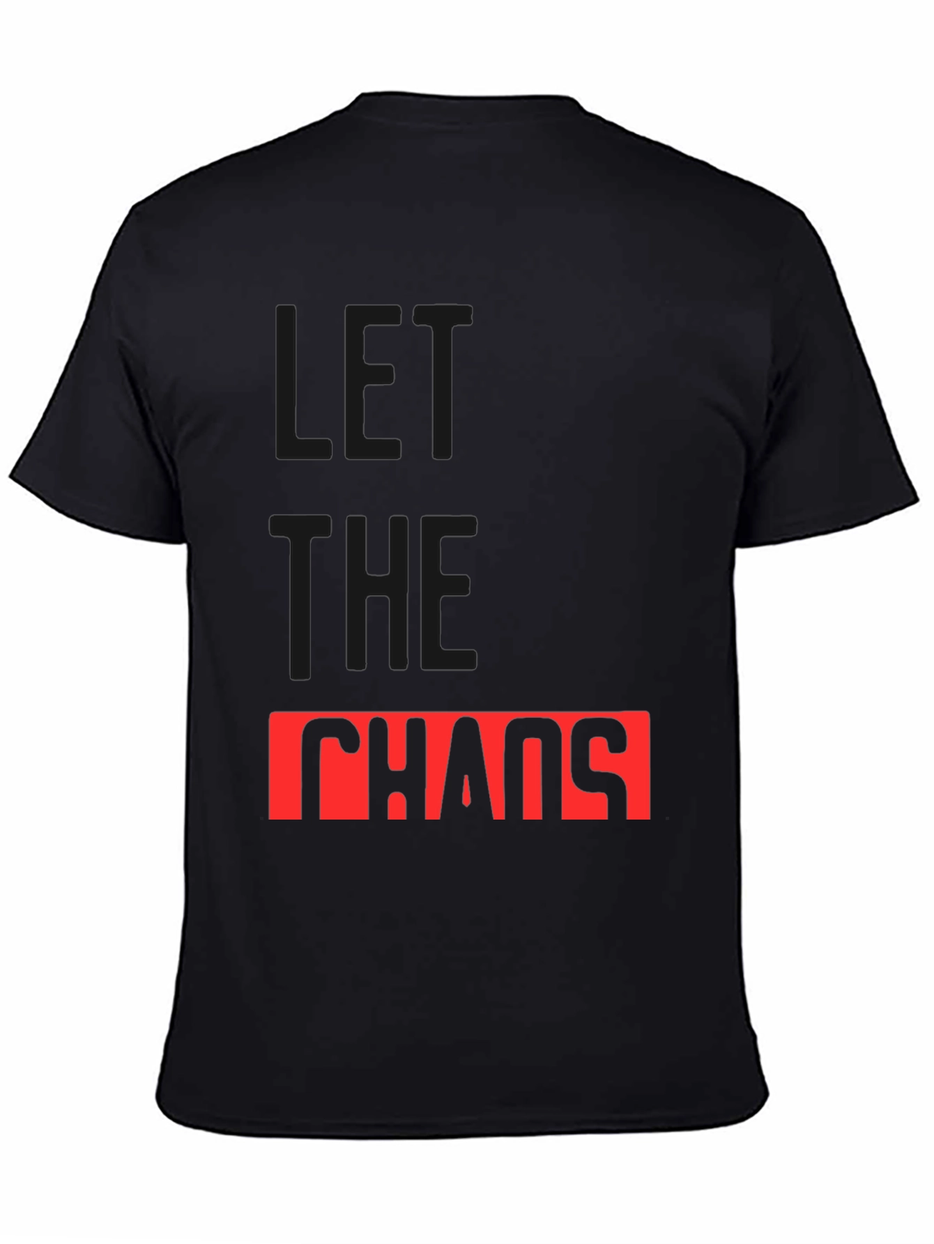 Let The Chaos Reign Black Graphic Tee