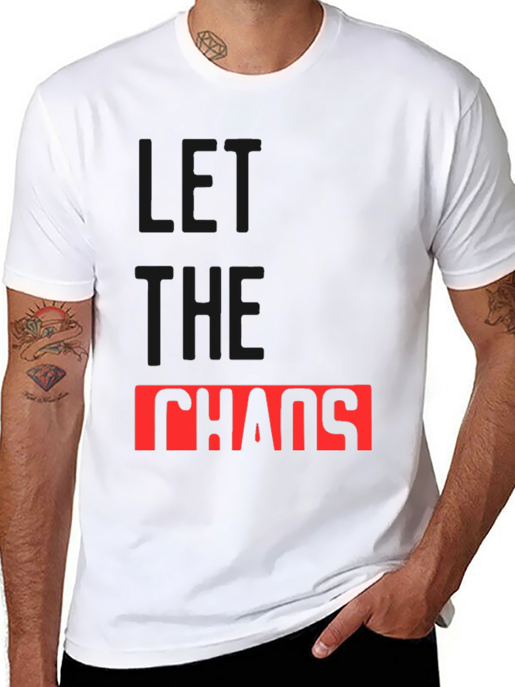 Let The Chaos Reign Black Graphic Tee