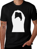 Black T-Shirt with White Graphic Design