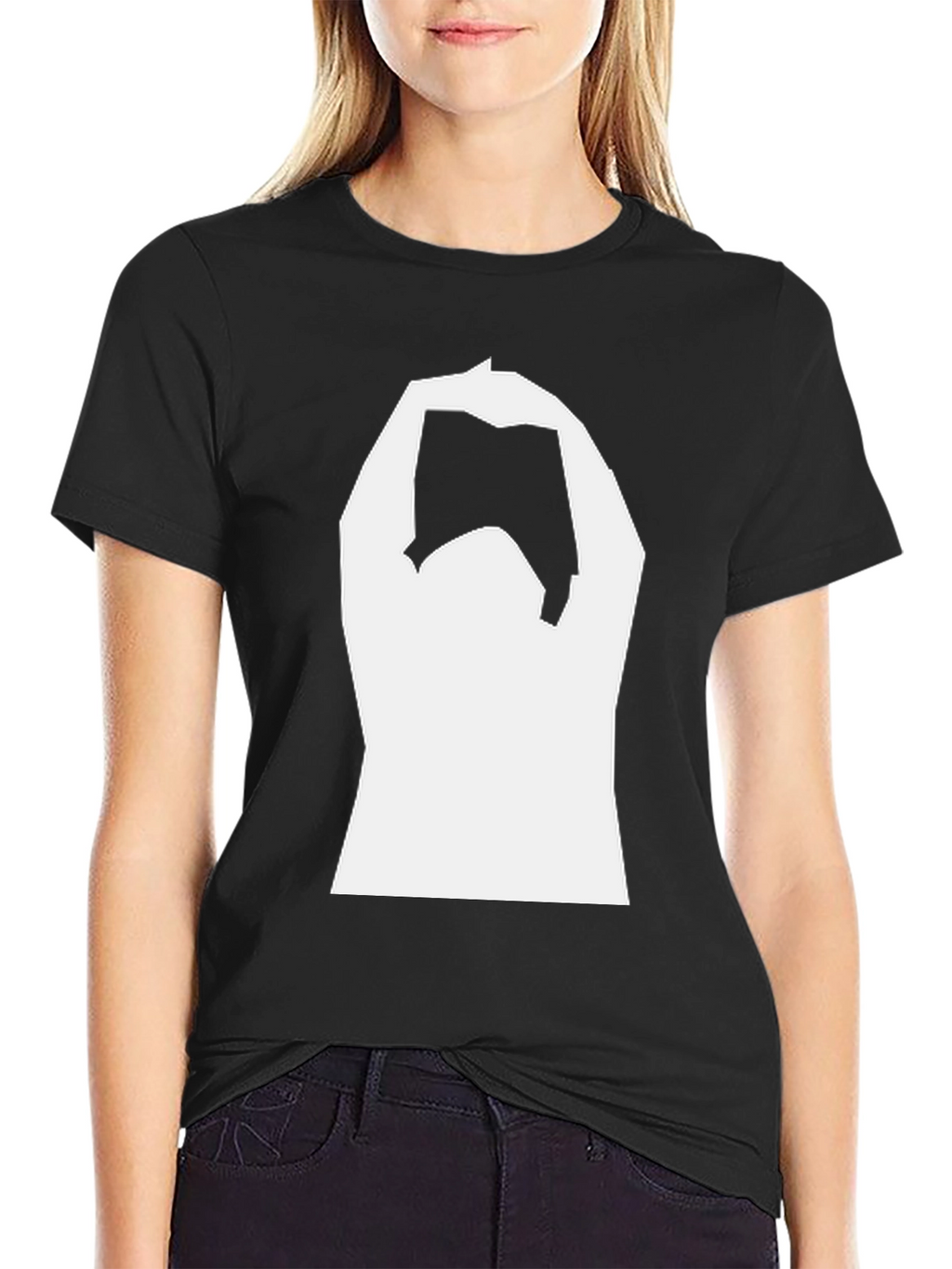 Black T-Shirt with White Graphic Design