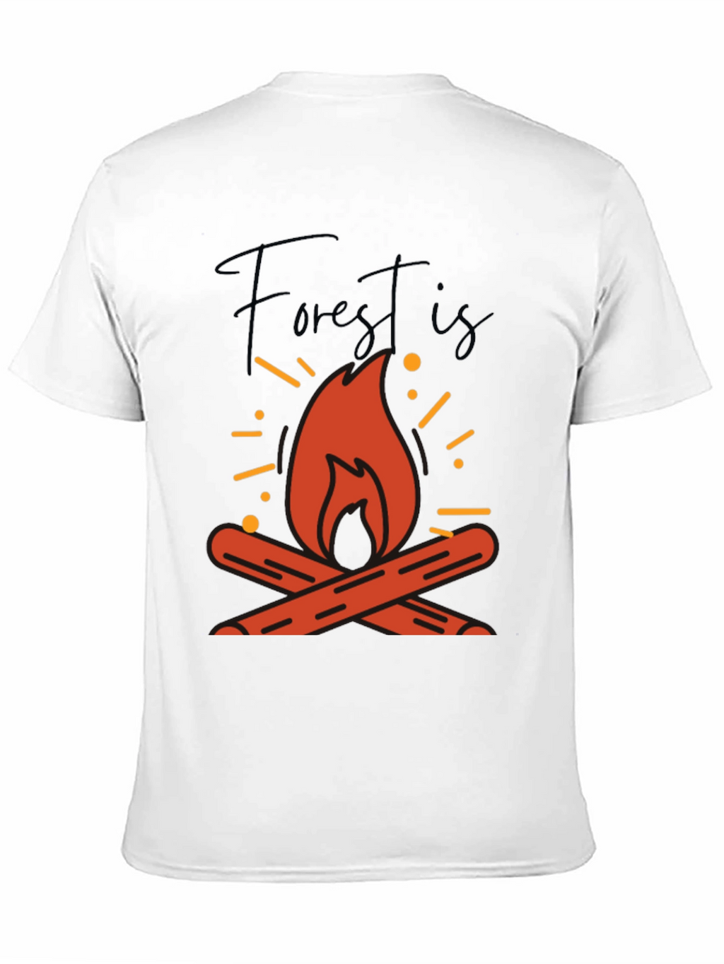 Forest Is Calling T-Shirt - Camping Bonfire Design