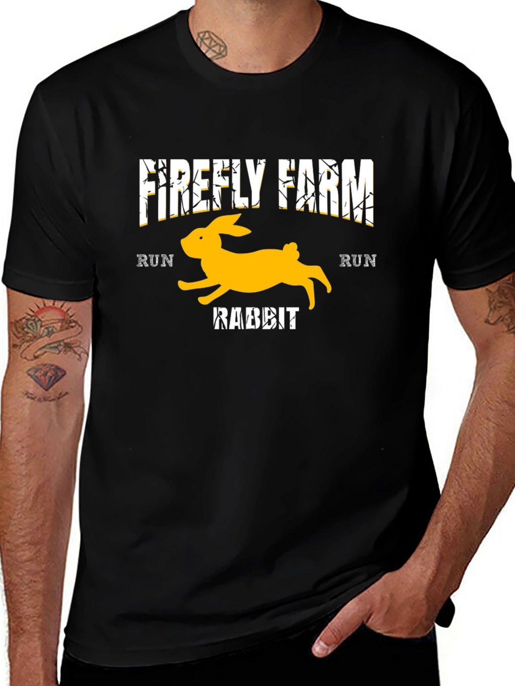 Firefly Farm Rabbit Run Black T-Shirt