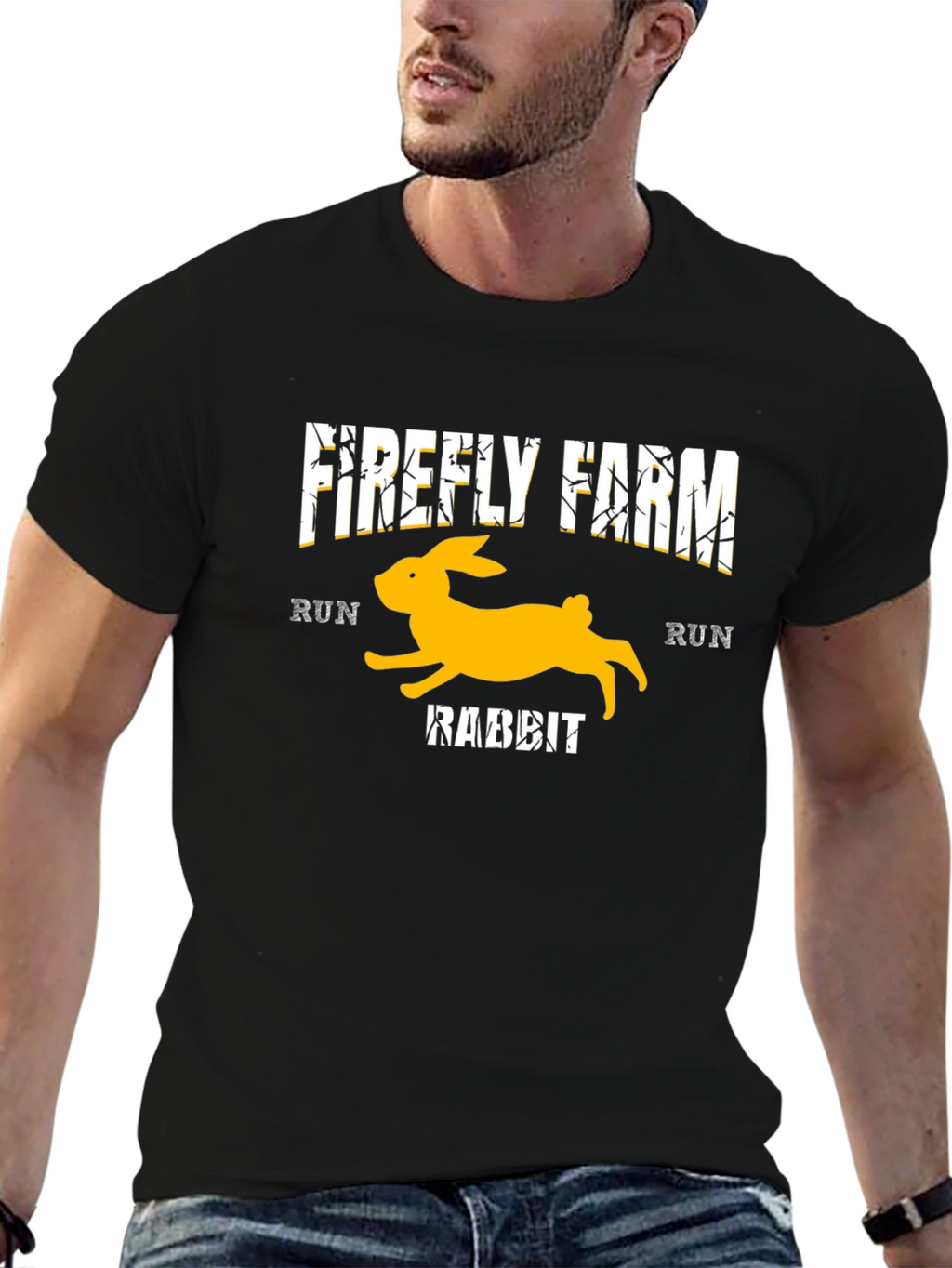 Firefly Farm Rabbit Run Black T-Shirt