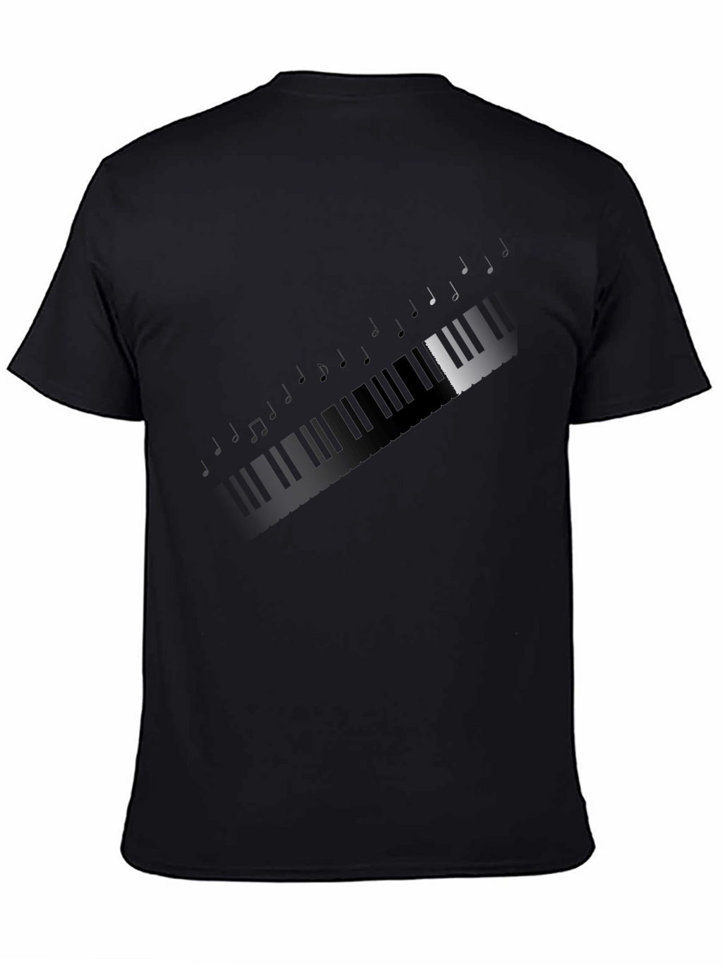 Piano Keys & Notes Graphic T-Shirt - Black