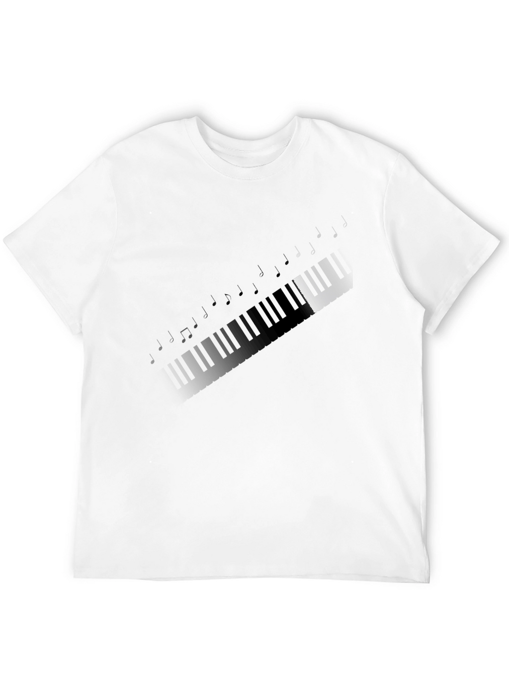Piano Keys & Notes Graphic T-Shirt - Black