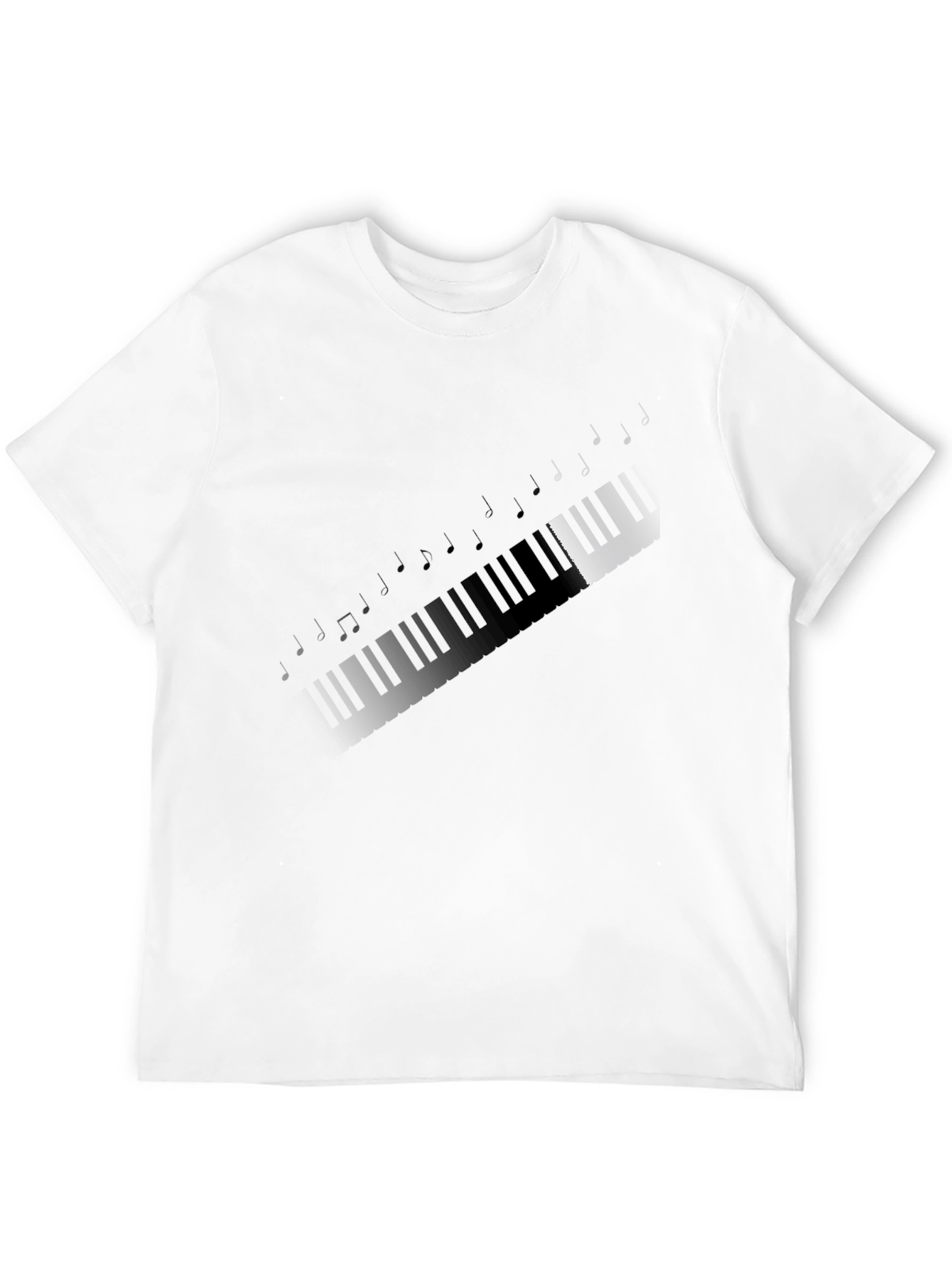Piano Keys & Notes Graphic T-Shirt - Black