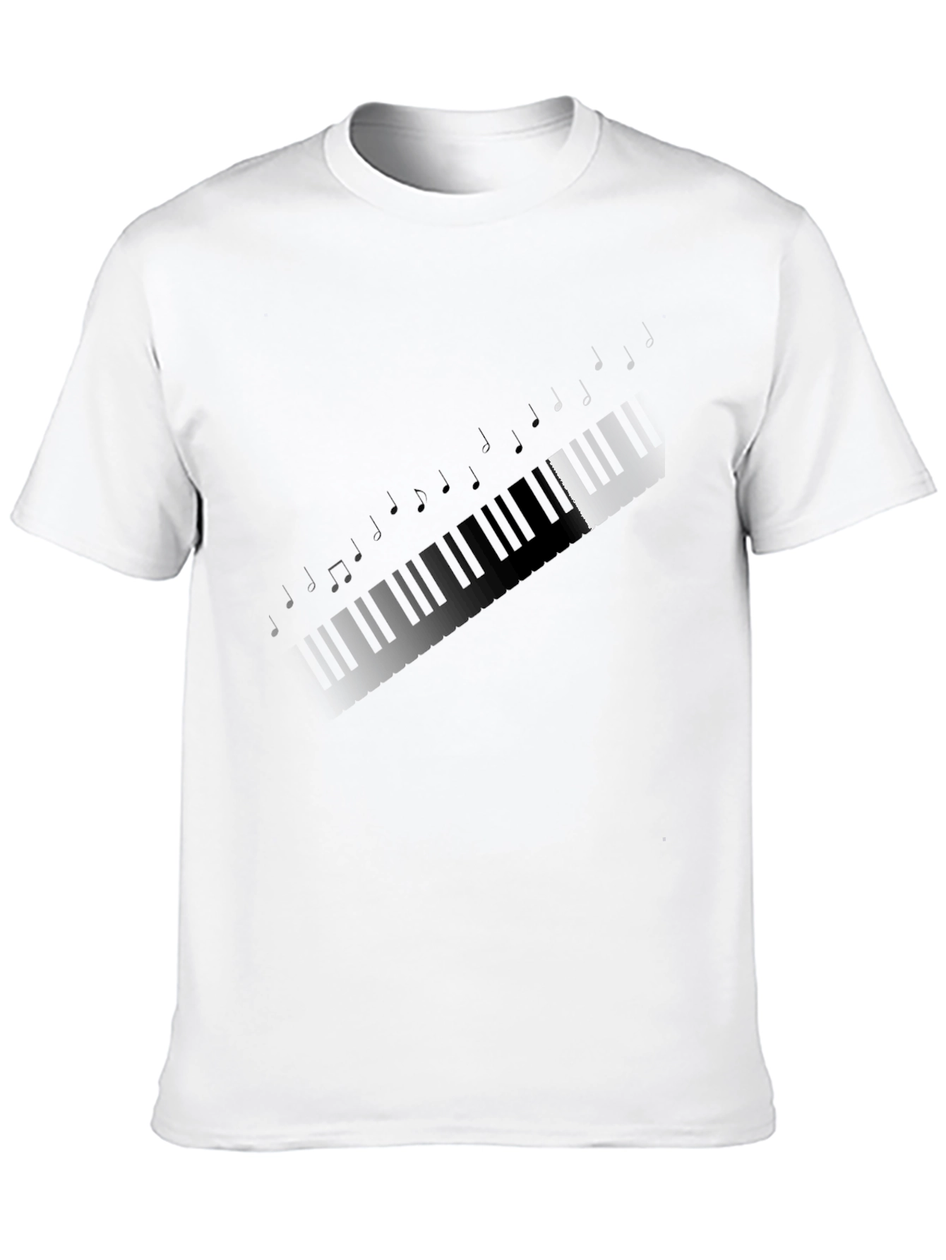Piano Keys & Notes Graphic T-Shirt - Black