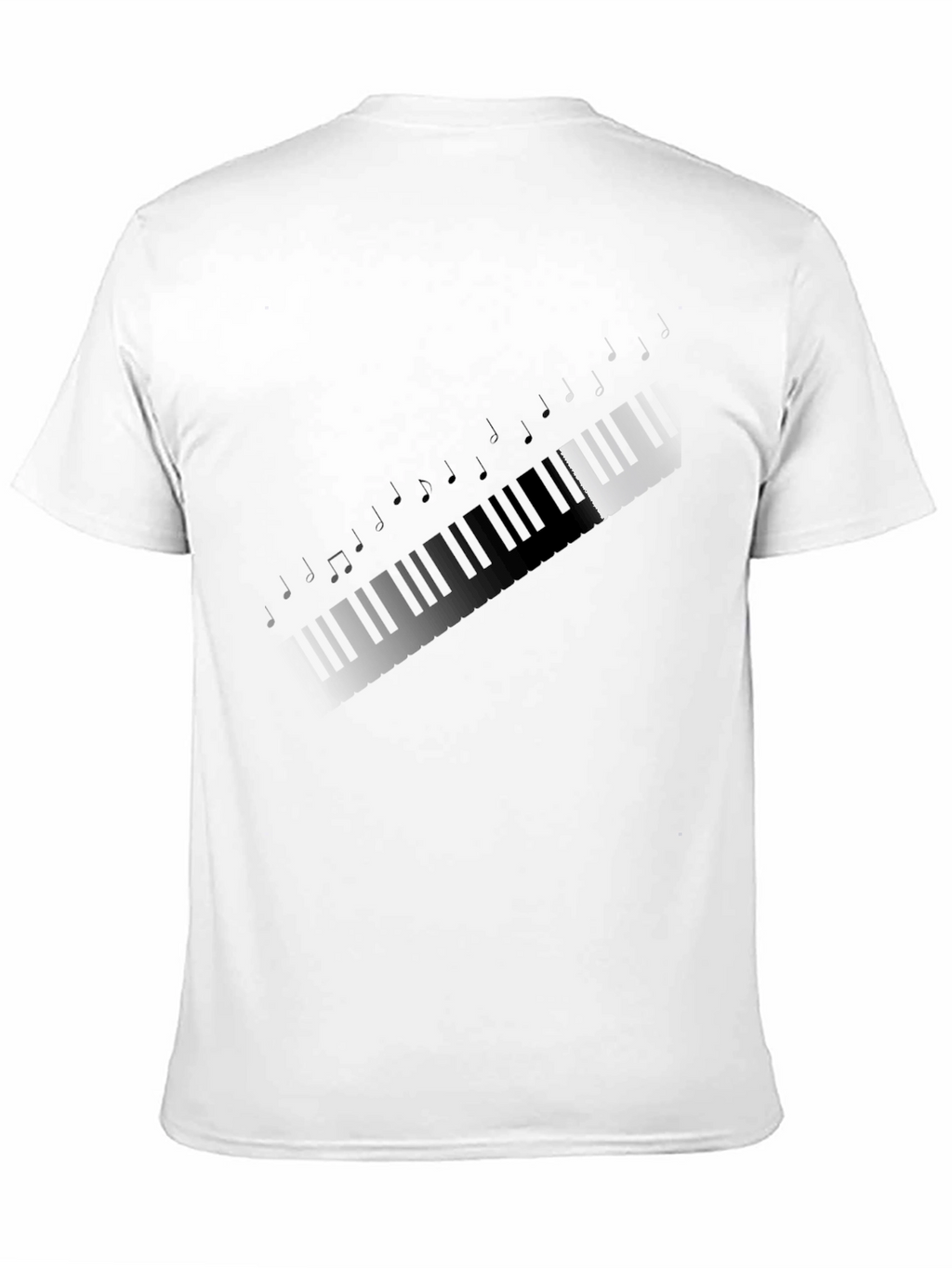 Piano Keys & Notes Graphic T-Shirt - Black
