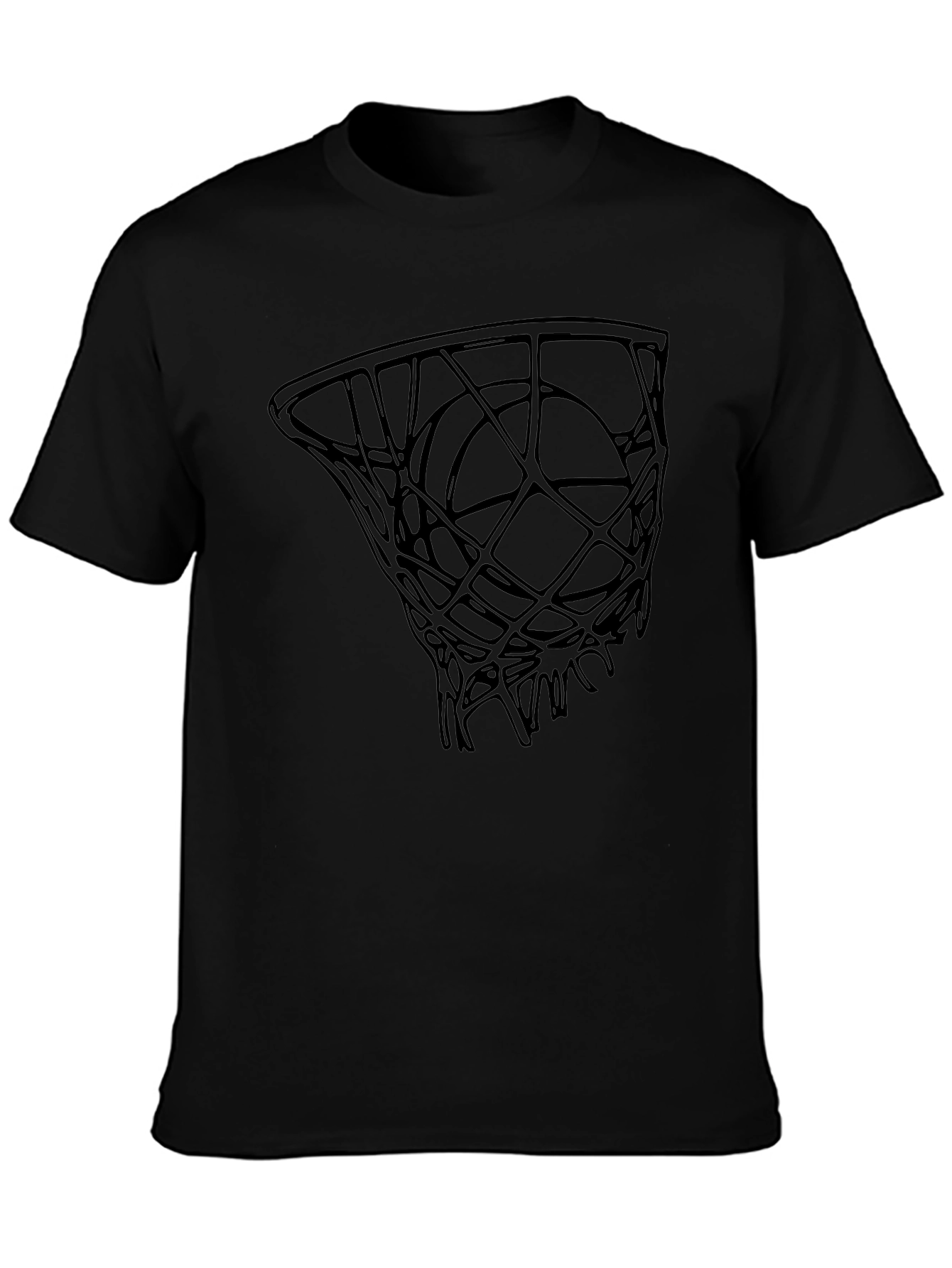 Basketball Hoop Graphic Tee - Black