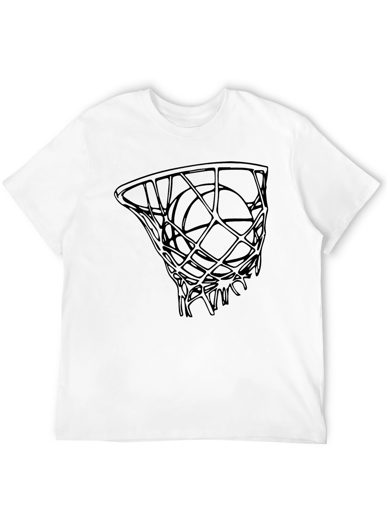 Basketball Hoop Graphic Tee - Black