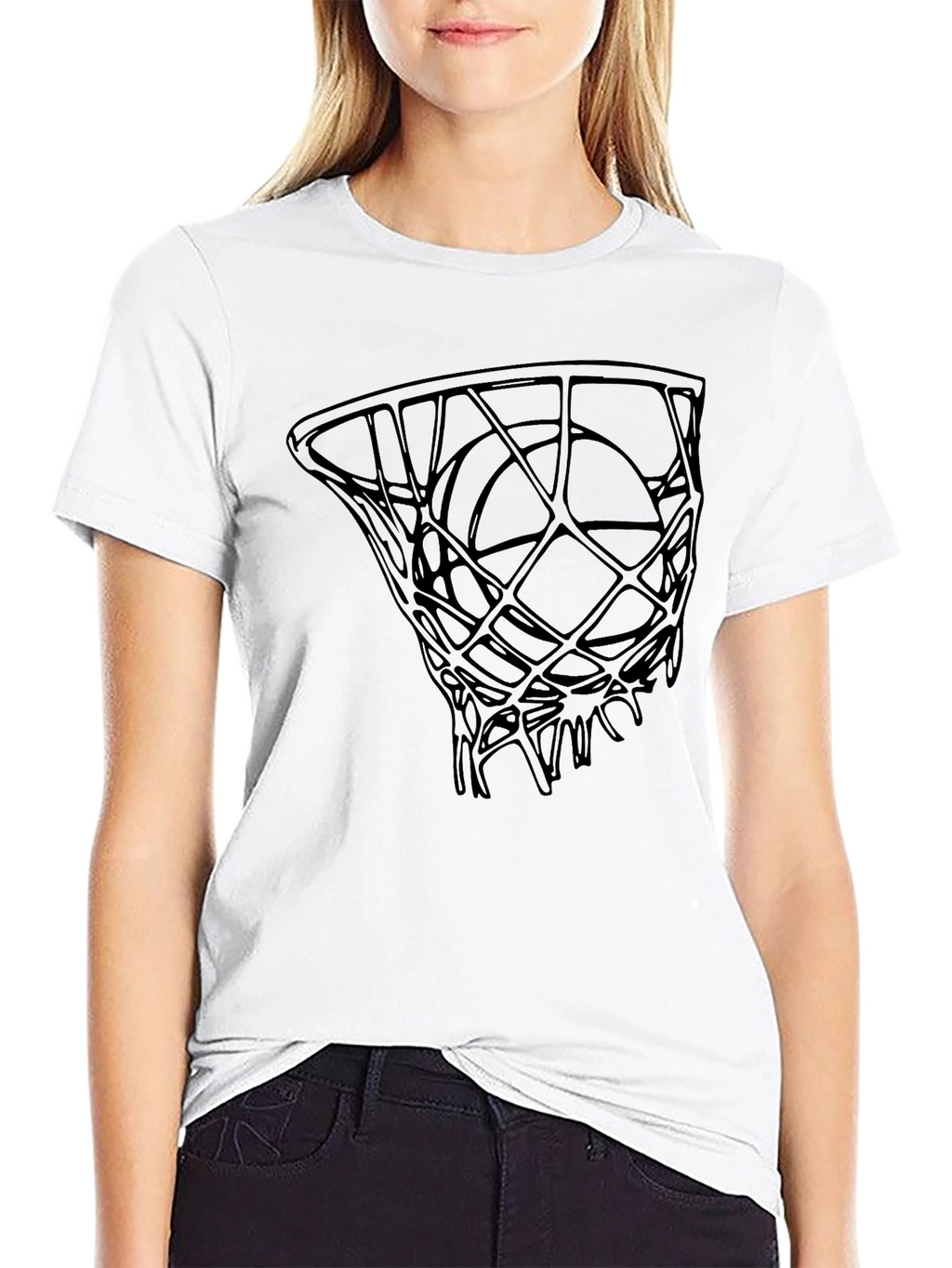 Basketball Hoop Graphic Tee - Black