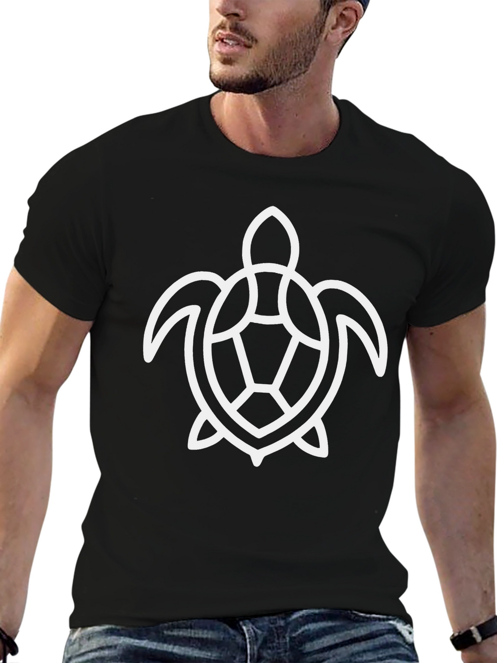 Sea Turtle Graphic Tee - Black