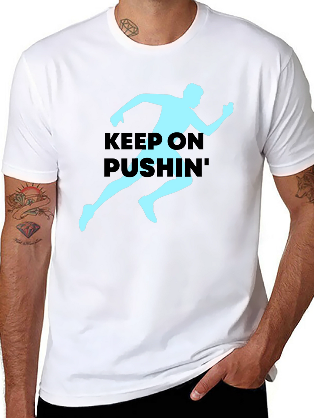 Keep On Pushin Runner Graphic Tee - Black