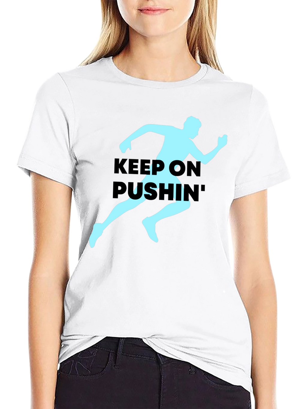 Keep On Pushin Runner Graphic Tee - Black