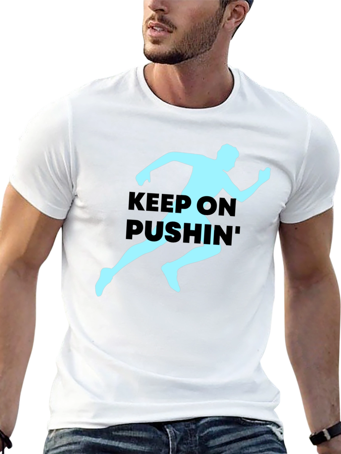 Keep On Pushin Runner Graphic Tee - Black