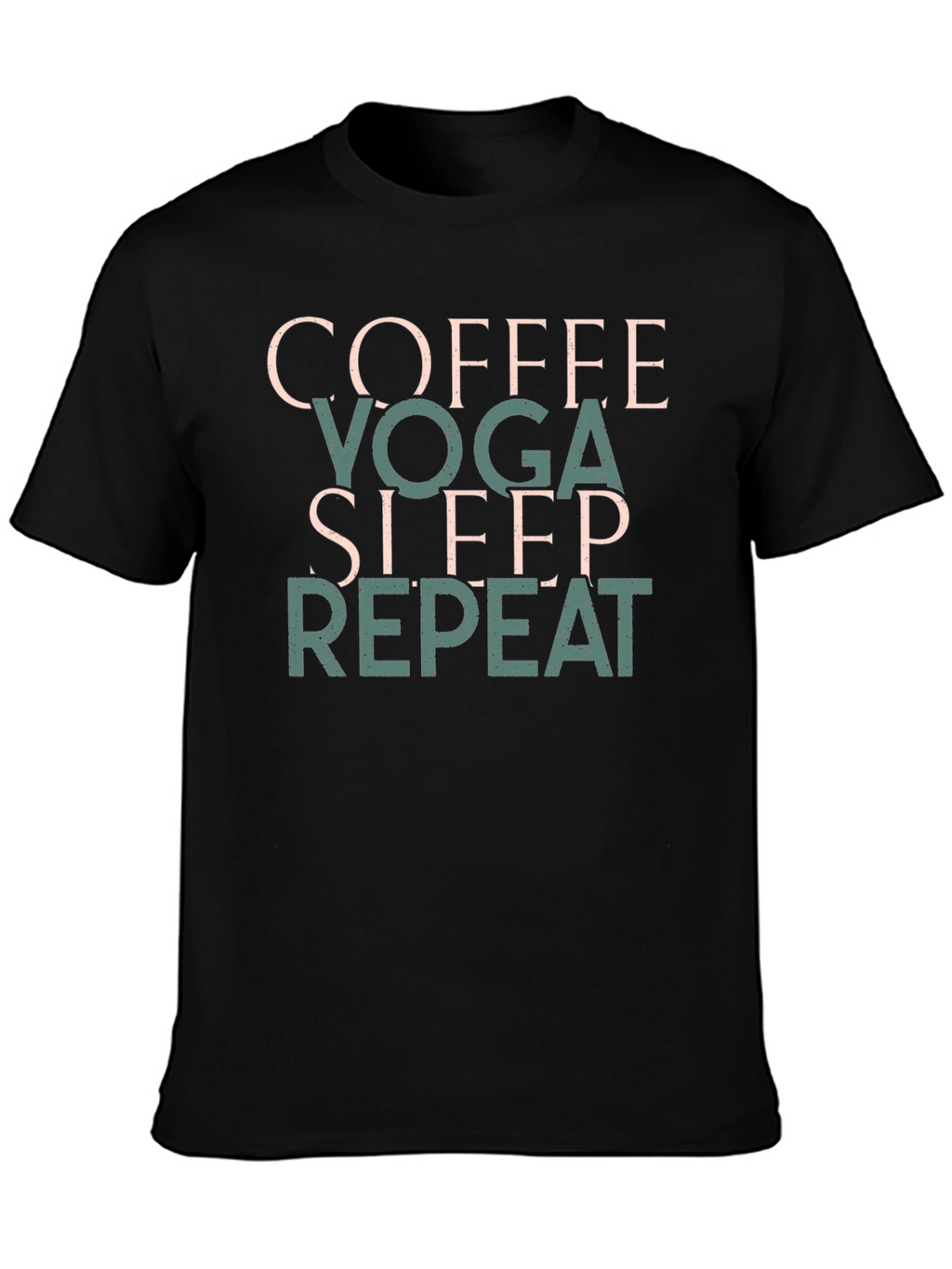 Coffee Yoga Sleep Repeat T-Shirt Black