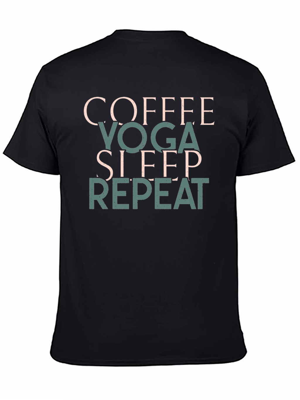 Coffee Yoga Sleep Repeat T-Shirt Black