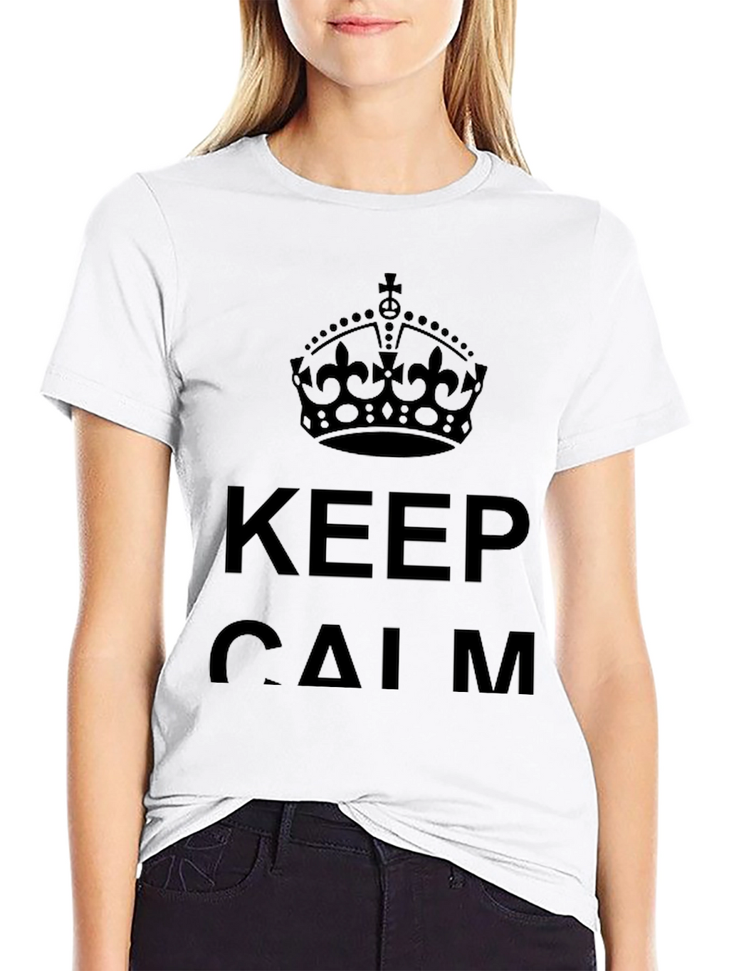 Keep Calm Crown Graphic Tee - Black