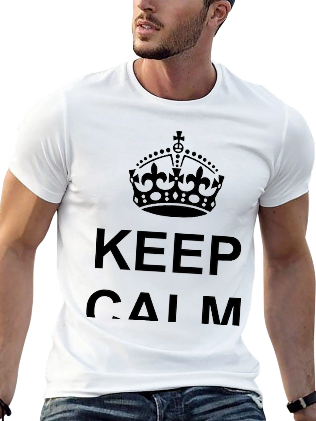Keep Calm Crown Graphic Tee - Black