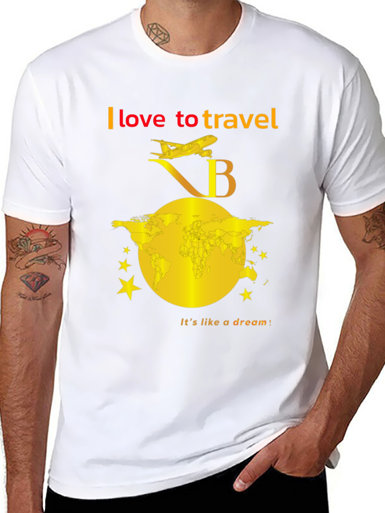I Love To Travel Black T-Shirt