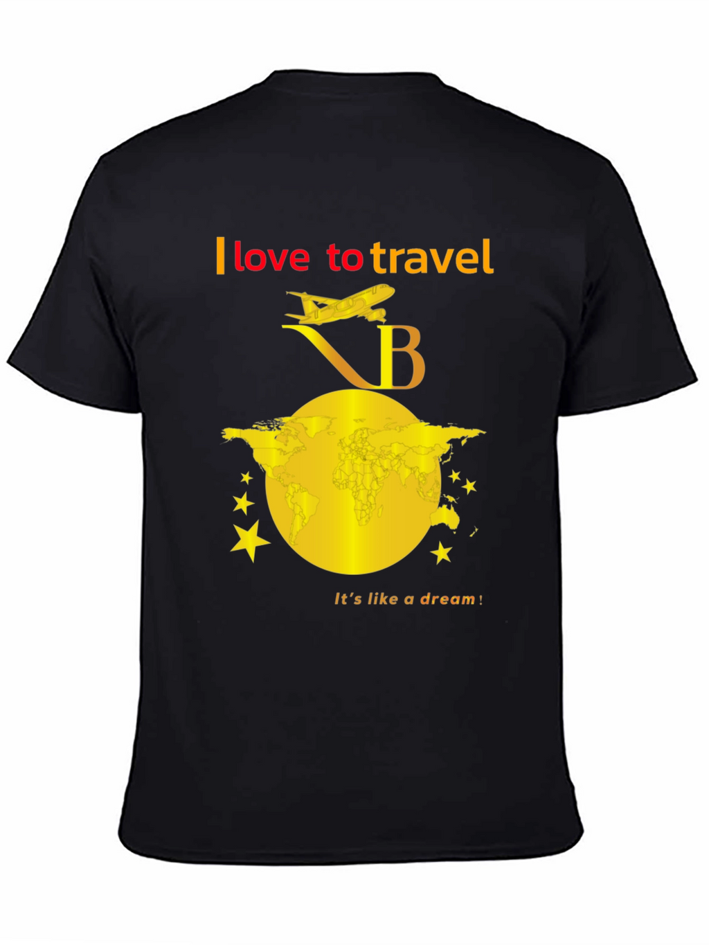 I Love To Travel Black T-Shirt