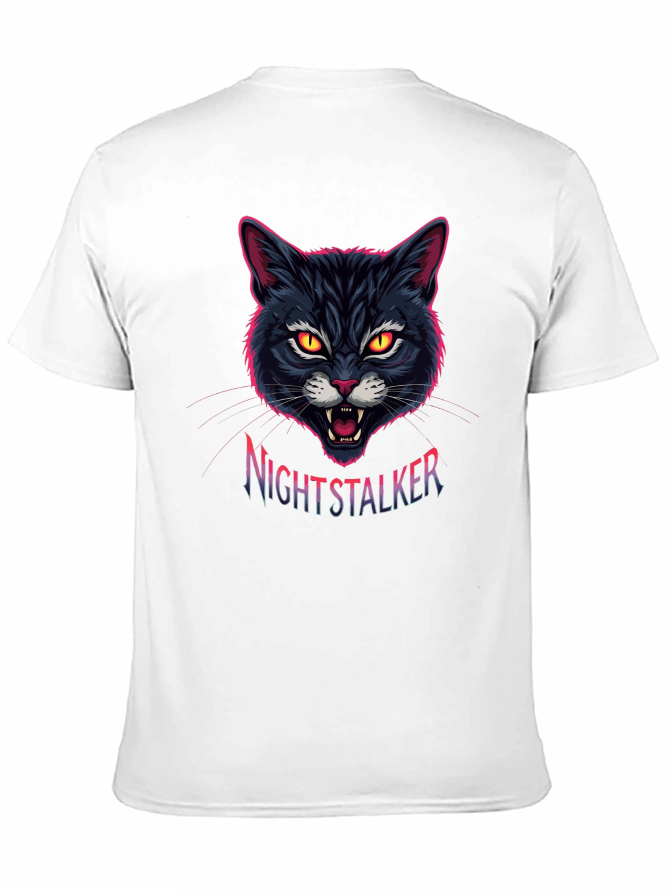 Nightstalker Cat Graphic T-Shirt - Mens Black Tee
